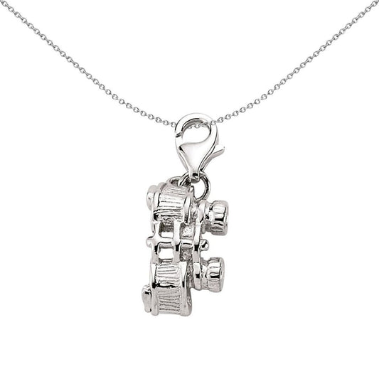 Sterling Silver Nature Spotting Stargazing Binoculars Link Charm - CM023