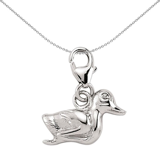 Sterling Silver Rubber Ducky Link Charm - CM031