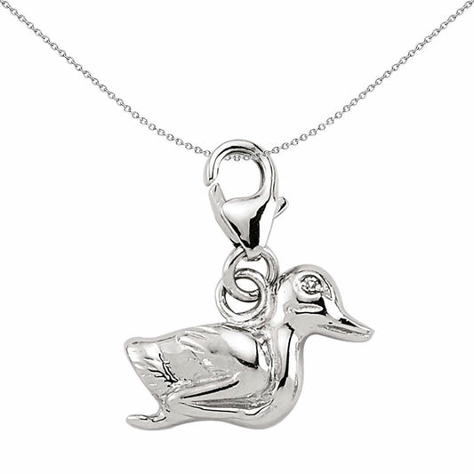 Sterling Silver Rubber Ducky Link Charm - CM031