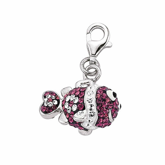 Sterling Silver Multi Coloured Crystal Link Charm - CM159