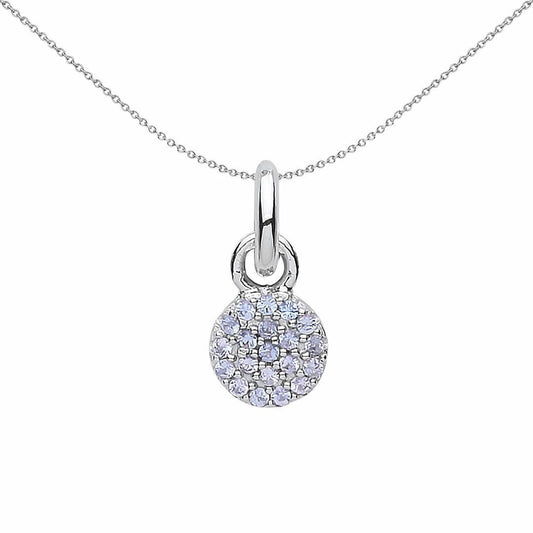 Sterling Silver Lilac CZ Pave Disc Link Charm - CM203