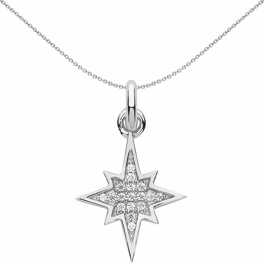Sterling Silver Crystal Supernova Star Link Charm - CM208