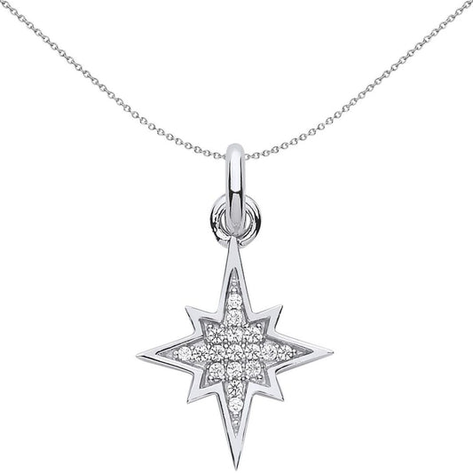 Sterling Silver Crystal Supernova Star Link Charm - CM208