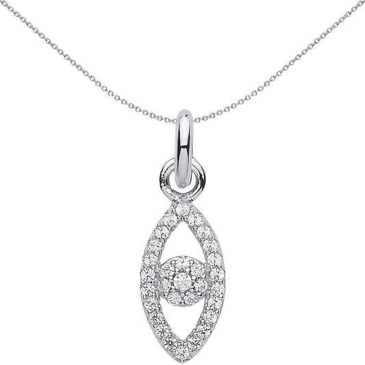 Sterling Silver Crystal Anti Evil Eye Link Charm - CM210