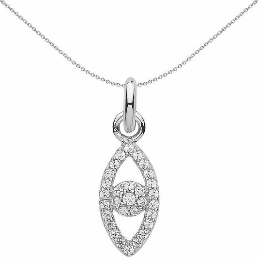 Sterling Silver Crystal Anti Evil Eye Link Charm - CM210