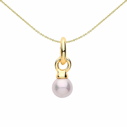 Sterling Silver Simulated Pearl Pacifier Dummy Link Charm - CM213