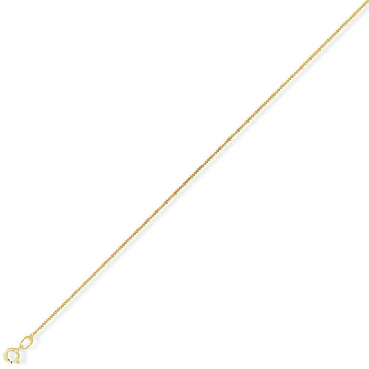 9ct Gold Diamond-Cut Curb Pendant Chain Necklace - 0.65mm gauge - CNNR02024C
