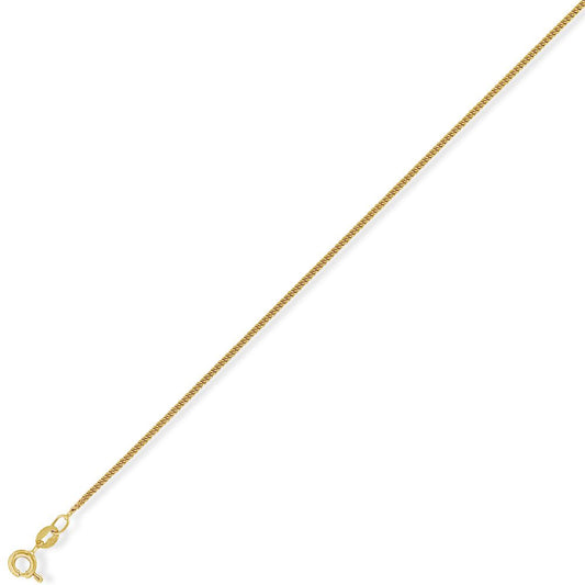 9ct Gold Classic Curb Pendant Chain Necklace - 1.3mm gauge - CNNR02025C