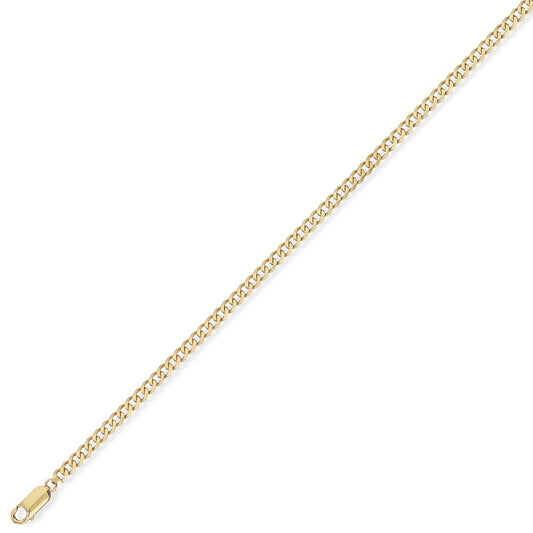 9ct Gold Quality Curb Pendant Chain Bracelet 2mm gauge 5 inch - CNNR02026