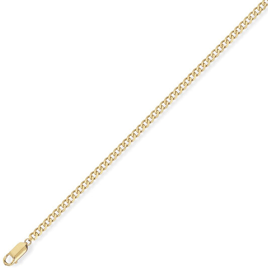9ct Gold Quality Curb Pendant Chain Bracelet 2.1mm gauge 5 inch - CNNR02026C