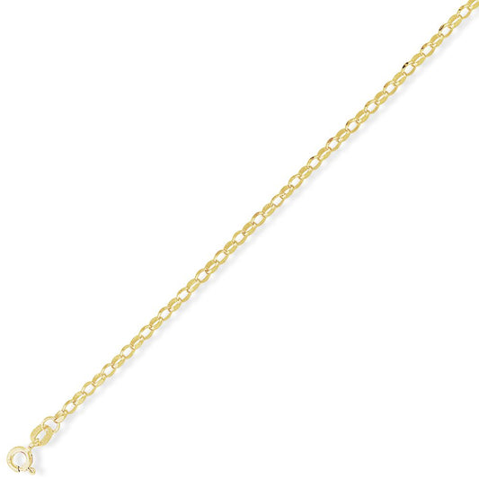 9ct Gold Oval Belcher Pendant Chain Necklace - 2.35mm - CNNR02228