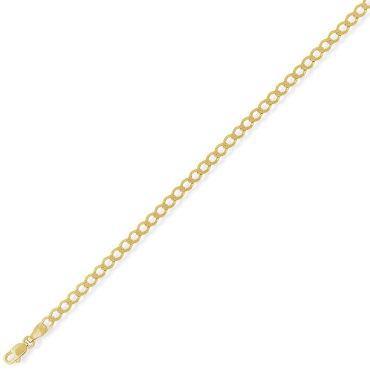 9ct Gold Curb Pendant Chain Necklace - 3.4mm gauge - CNNR02274