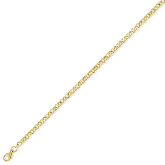 9ct Gold Round Belcher Pendant Chain Bracelet 3.3mm 7.25 inch - CNNR02305