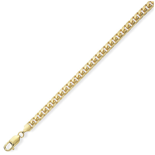 9ct Gold Bombe Domed Curb Chain Necklace Bracelet 4mm - CNNR02331