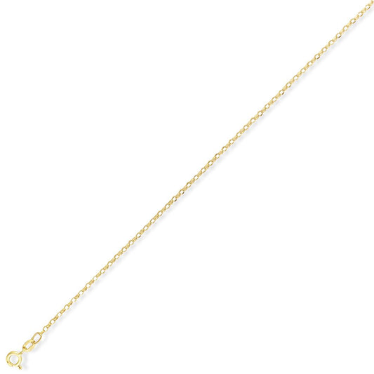 9ct Gold Oval Belcher Pendant Chain Necklace - 1.4mm gauge - CNNR02344