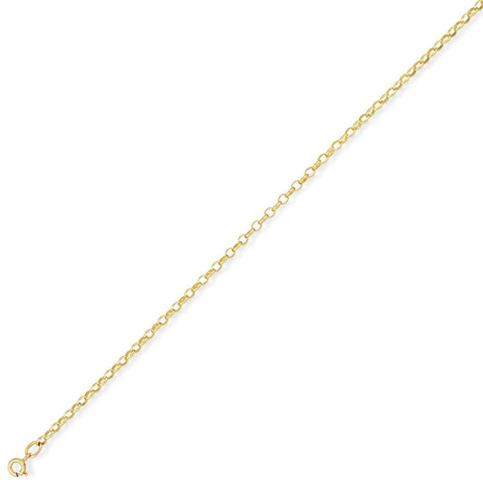 9ct Gold Heavy Oval Belcher Pendant Chain Necklace - 2.6mm - CNNR02384