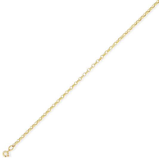 9ct Gold Heavy Oval Belcher Pendant Chain Necklace - 2.6mm - CNNR02384