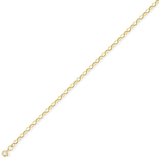 9ct Gold Heavy Oval Belcher Pendant Chain Necklace - 3.4mm - CNNR02385