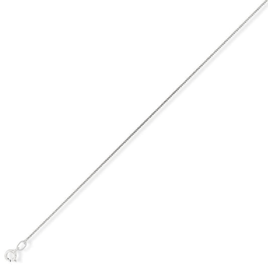 9ct White Gold Classic Curb Pendant Chain Necklace - 0.75mm gauge - CNNR02607