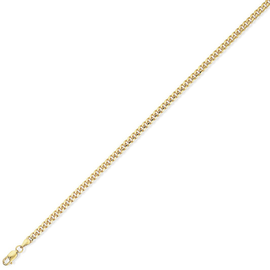 9ct Gold Bombe Dombed Curb Bracelet 3.5mm 8.5" 21cm - CNNR02675-08