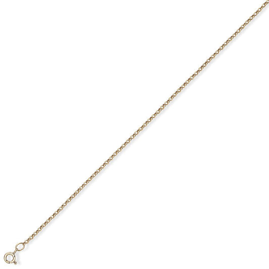 9ct Gold Round Belcher Pendant Chain Necklace - 1.5mm - CNNR02738