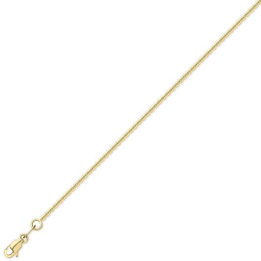9ct Gold Square Edge Trace Link Pendant Chain Necklace 1.2mm - CNNR02754