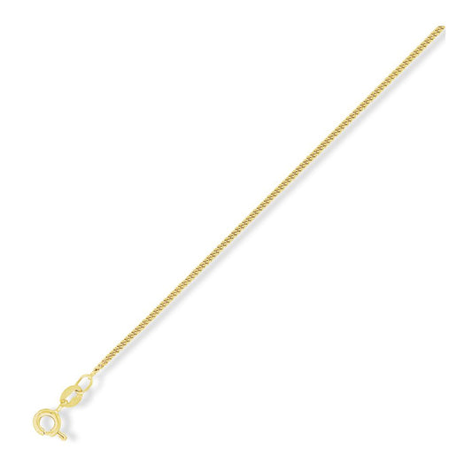 9ct Light Yellow Gold Curb Pendant Chain Necklace - 1.3mm gauge - CNNR02866