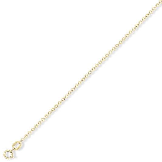 9ct Gold Fine Trace Pendant Chain Necklace - 1.2mm gauge - CNNR02867