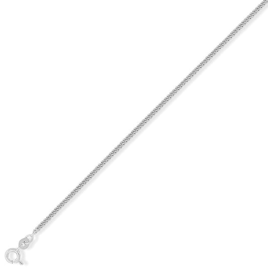 9ct White Gold Diamond-Cut Curb Pendant Chain Necklace - 2.1mm - CNNR02948