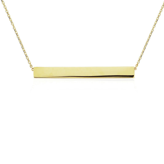 9ct Gold Polished ID Bar Necklace 35x5mm 17" - CNNR02997-17