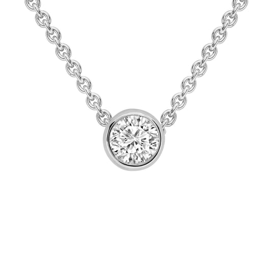 18ct White Gold Diamond Solitaire Slider Necklace 0.9mm 18" 5pts - CWNR02178-18