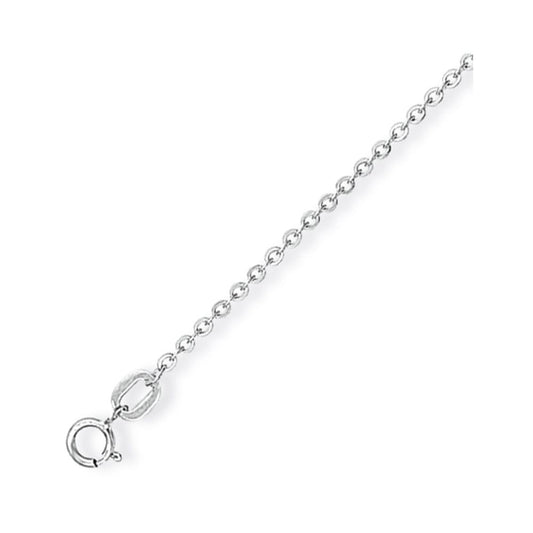 18ct White Gold Fine Trace Pendant Chain Necklace - 1.2mm gauge - CWNR02736