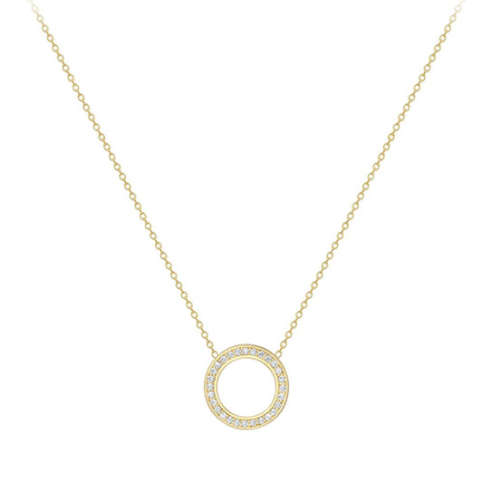 18ct Gold 18K Diamond Large Round Necklace - CXNR0200043-18