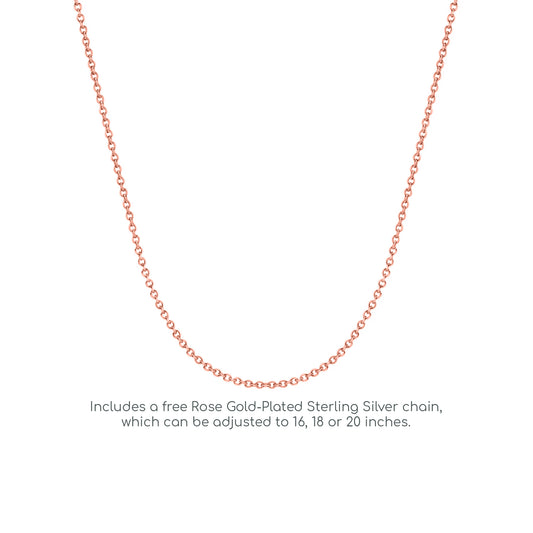 Rose Silver Grey Olive Oval CZ Solitaire Halo Necklace 18 inch - GVP488