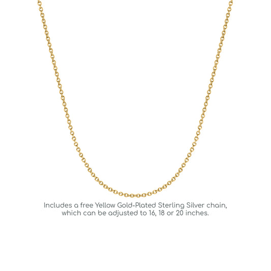 Gold-plated Silver CZ Rope Edge Love Heart Charm Pendant - APD227