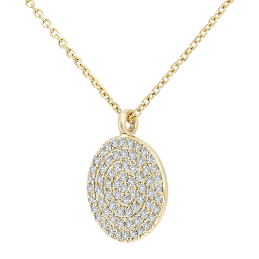 9ct Gold Round 20pts Diamond Halo Pendant Necklace 16 inch - DP1AXL637Y