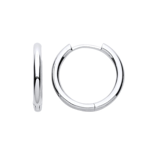 Silver Round Tube Polished Hinged Huggie Hoop Earrings 21mm 2.5mm - EAG1030