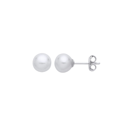 925 Sterling Silver Cream Pearl Levana Full Moon Stud Earrings - EAG1267