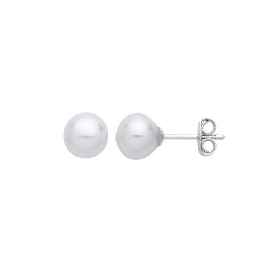 925 Sterling Silver Cream Pearl Levana Full Moon Stud Earrings - EAG1267