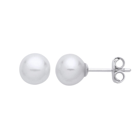 925 Sterling Silver Cream Pearl Levana Full Moon Stud Earrings - EAG1267