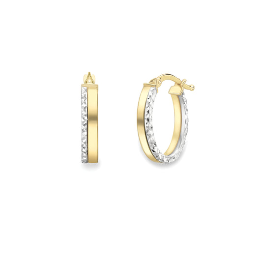 9ct Gold Two-Tone Oval Hoops - EANR02168
