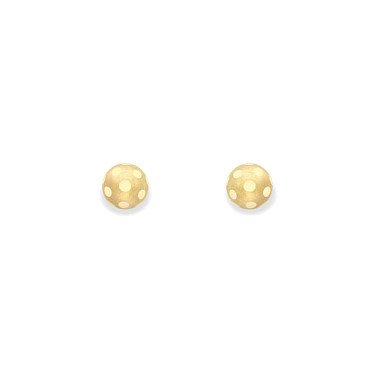 9ct Matt and Polished Gold ball stud - EANR02193