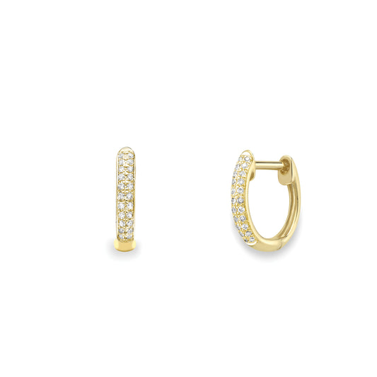 9ct Gold Huggie Diamond Earrings - EANR02219