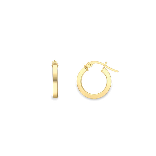 18ct Gold 18ct Square Tube Hoops - EGNR02660