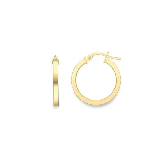 18ct Gold 18ct Square Tube Hoops - EGNR02661