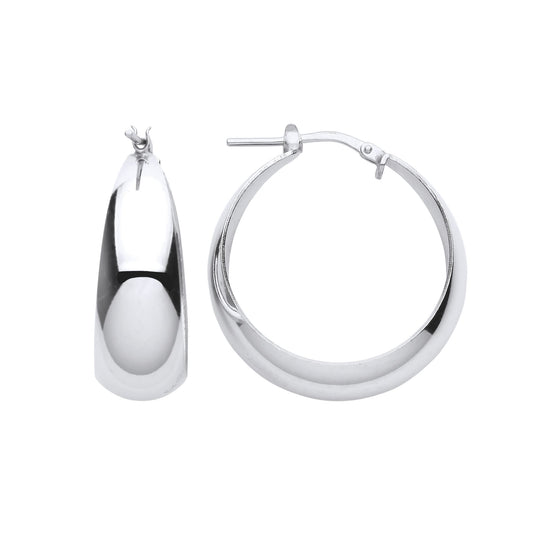 925 Sterling Silver Graduated Hammock Hoop Creole Earrings - ER135
