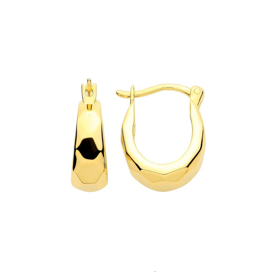 Gilded Silver Faceted Graduated Teardrop Creole Creole Earrings - ER218