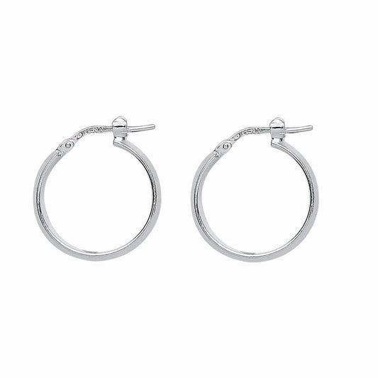 Silver Round Tube Polished Hoop Earrings 19mm 1mm - ER35