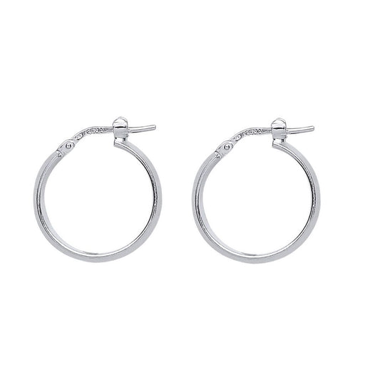 Silver Round Tube Polished Hoop Earrings 19mm 1mm - ER35