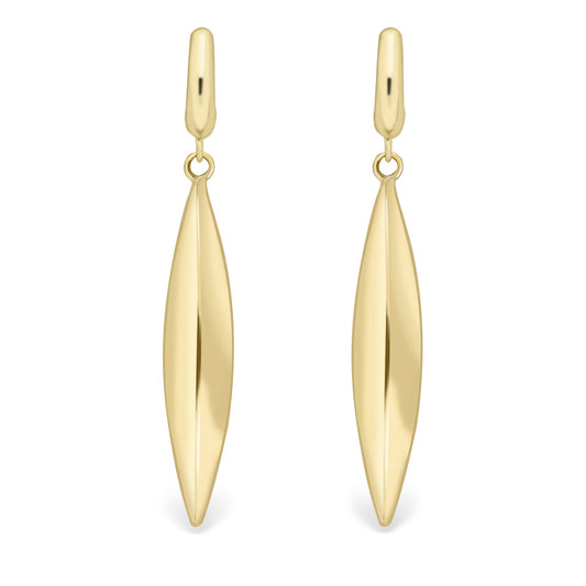 9ct Gold Knife-edge Torpedo Drop Earrings - ERNR02320